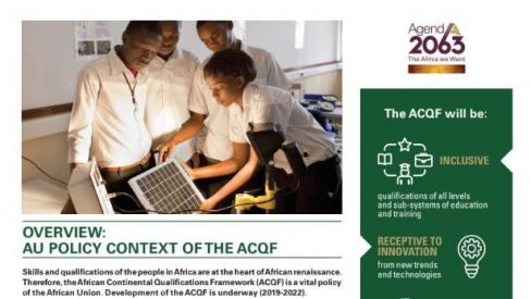 Prva stran letaka projekta African Continental Qualifications Framework (ACQF)