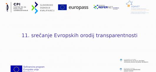 Logotipi evropskih orodij transparentnosti na belem ozadju (CPI, SOK, Europass, Euroguidance, Refernet, EQAVET, Erasmus+, MDDSZ, MIZŠ)